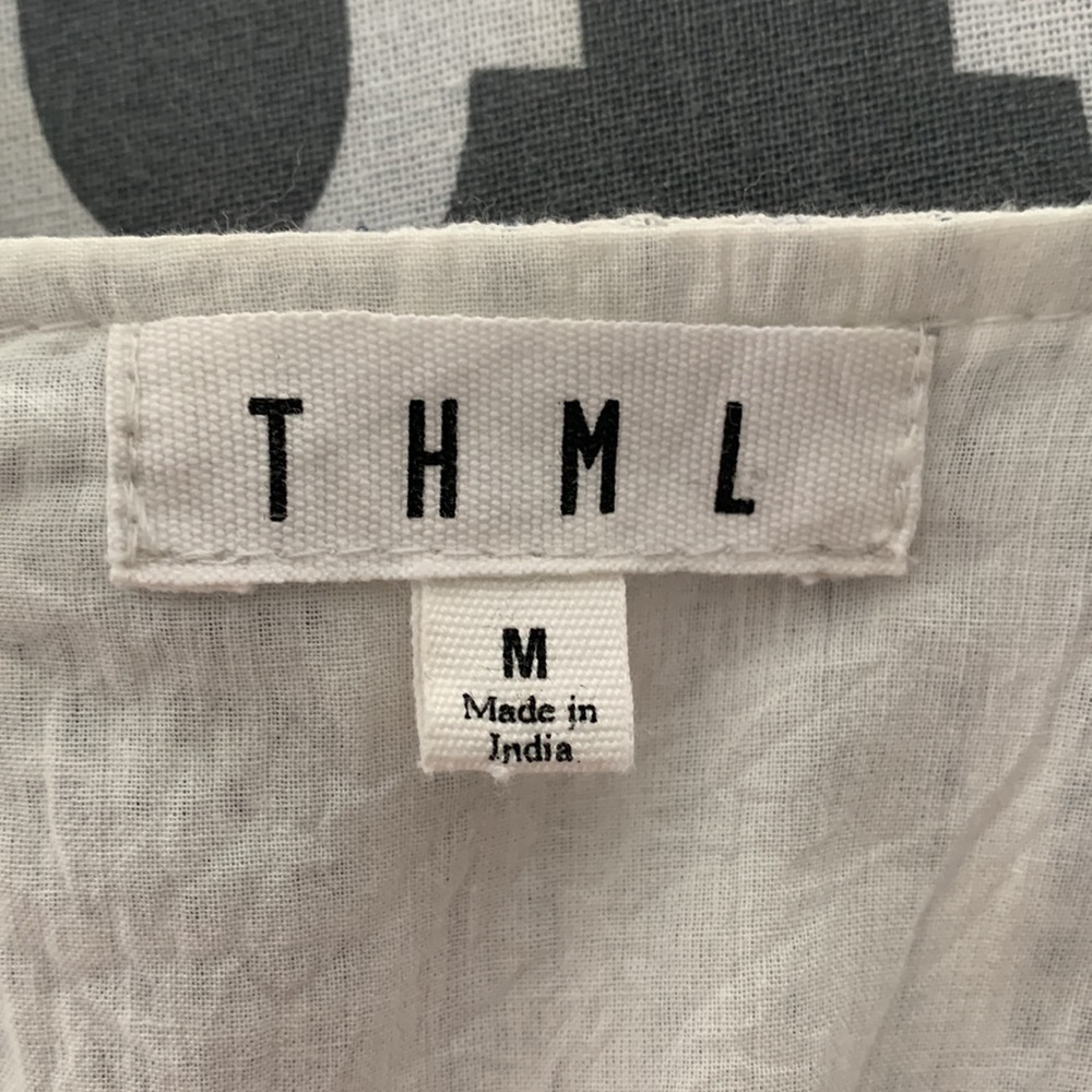 THML Embroidered Yoke Dress with Tasseled Ties - Picture 14 of 16